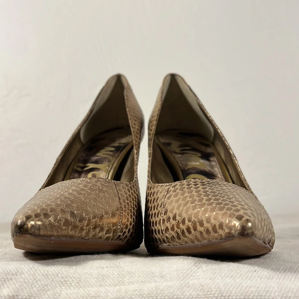 Sam Edelman “Danielle” gold print heels, size 7 - Picture 8 of 12